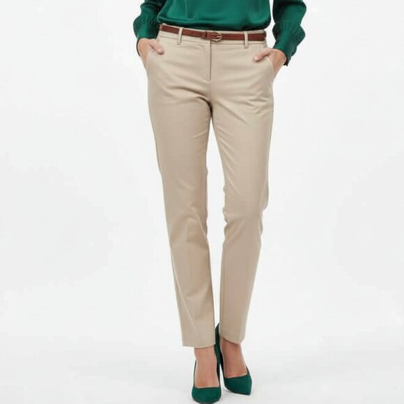 ADDITIONS BY CHICO'S Khaki Stretchy Textured Pants Sz 0/S Wear To Work - Picture 3 of 4